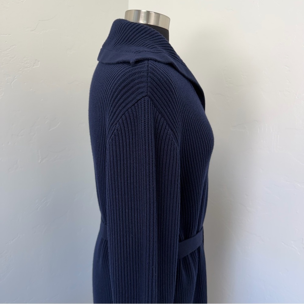 Lauren Ralph Lauren Navy Blue Long Button Up Ribbed Cardigan Size XL - Picture 6 of 10